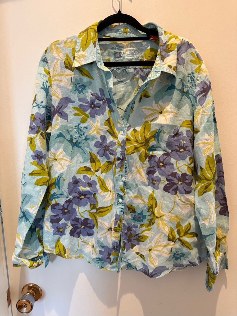 Tommy Bahama Relax 100% Linen Floral Shirt Medium Coastal Resort Botanical